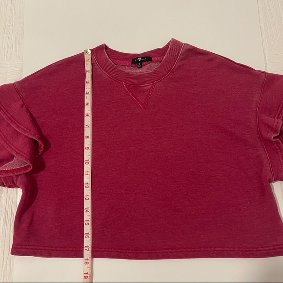 7 For All Mankind Ruffled Cropped Sweatshirt - Picture 6 of 9